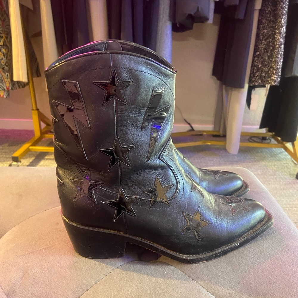Black Star and Lightning Cowboy Boots